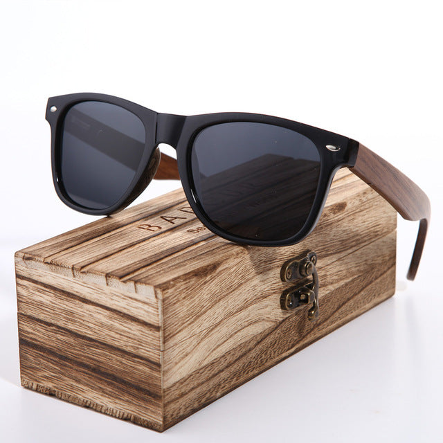 Men Polarized Wood Sunglasses