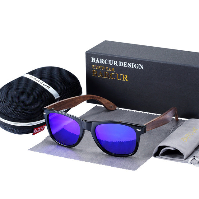 Men Polarized Wood Sunglasses
